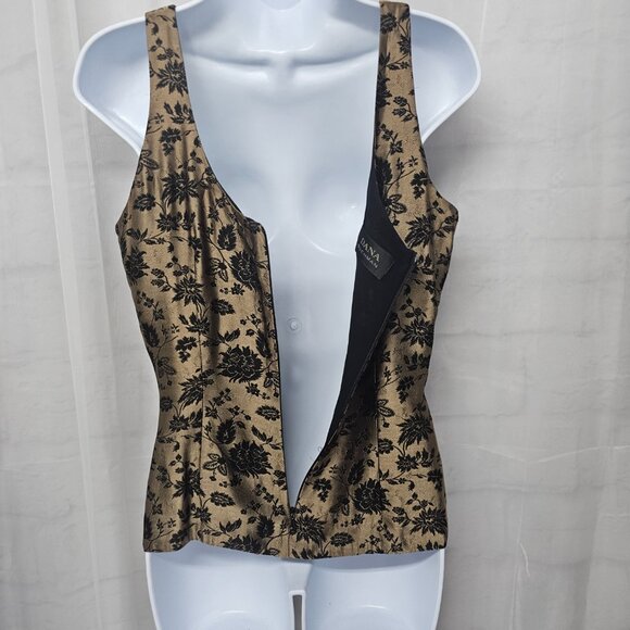Vintage Dana Buchman Y2K Tank Floral Goth Whimsigoth Dark Coquette 6 - Picture 6 of 10